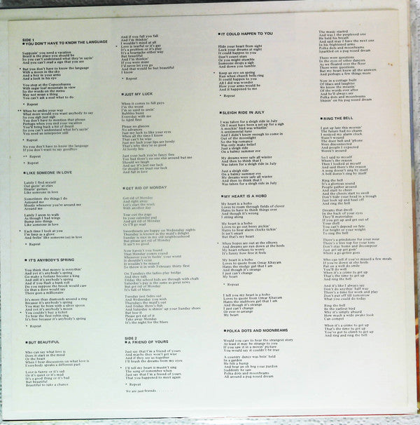 Lena Horne - Songs By Burke And Van Heusen (Vinyl, LP, Album, Promo, Stereo) Very Good Plus (VG+) / Very Good Plus (VG+)