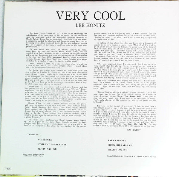 Lee Konitz - Very Cool (Vinyl, LP, Album, Reissue, Mono) Very Good Plus (VG+) / Very Good Plus (VG+)