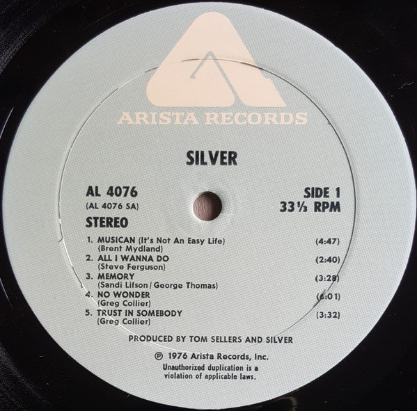 Silver (10) - Silver (Vinyl, LP, Album, Stereo) Very Good Plus (VG+) / Very Good (VG)