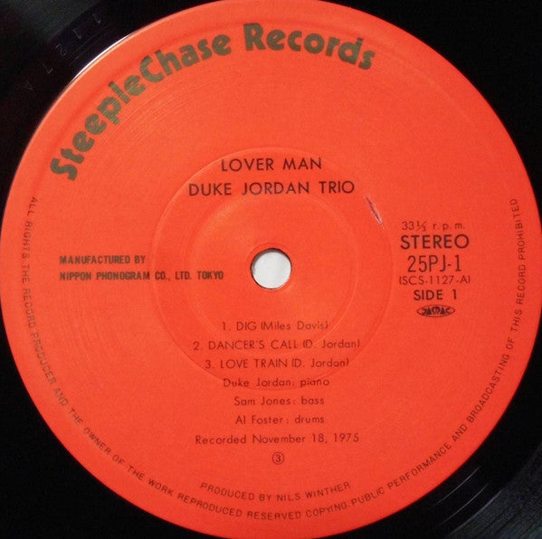 Duke Jordan Trio - Lover Man (Vinyl, LP, Album, Stereo) Very Good Plus (VG+) / Very Good Plus (VG+)