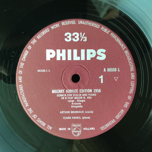 Wolfgang Amadeus Mozart - Sonate B-dur K.V. 454 Für Violine Und Klavier / Sonate A-dur K.V. 526 Für Violine Und Klavier (Vinyl, LP, Reissue, Mono) Very Good (VG) / Very Good (VG)