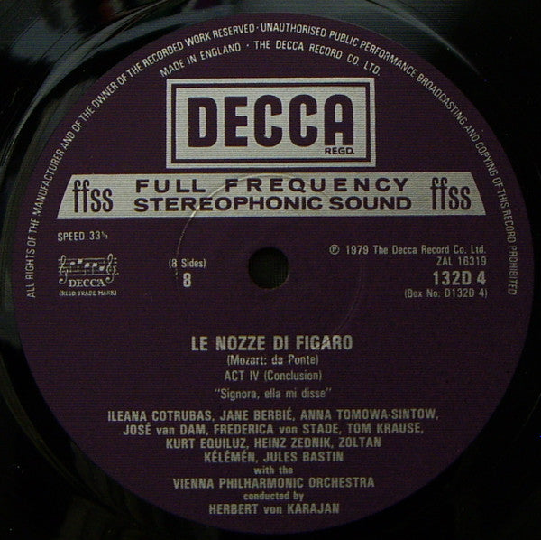 Wolfgang Amadeus Mozart - Le Nozze Di Figaro (4xVinyl, Box Set, LP, Album, Stereo) Very Good Plus (VG+) / Good Plus (G+)