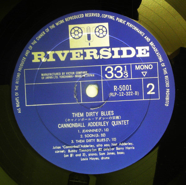 The Cannonball Adderley Quintet - Them Dirty Blues (Vinyl, LP, Album, Mono) Very Good (VG) / Very Good (VG)