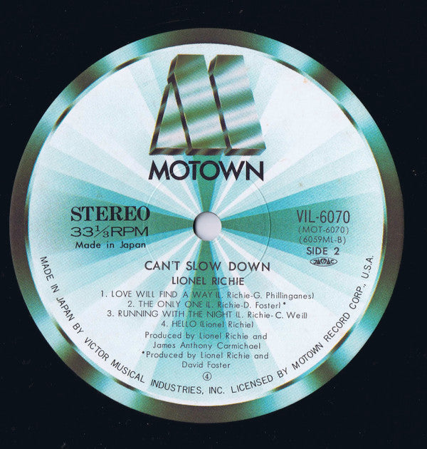 Lionel Richie - Can't Slow Down (Vinyl, LP, Album)