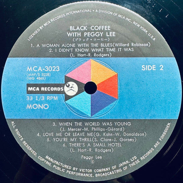Peggy Lee - Black Coffee (Vinyl, LP, Album, Reissue, Mono)