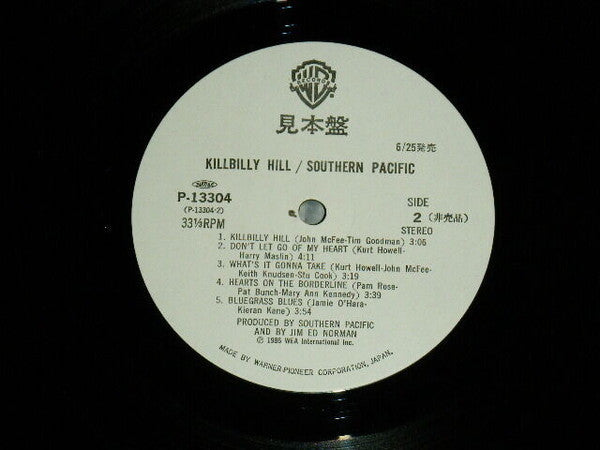 Southern Pacific - Killbilly Hill (Vinyl, LP, Album, Promo) Very Good Plus (VG+) / Very Good (VG)
