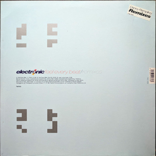 Electronic - Feel Every Beat (Vinyl, 12", 45 RPM, Single) Good Plus (G+) / Good Plus (G+)