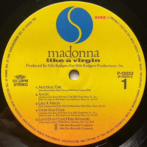 Madonna - Like A Virgin (Vinyl, LP, Album, Reissue, Stereo)