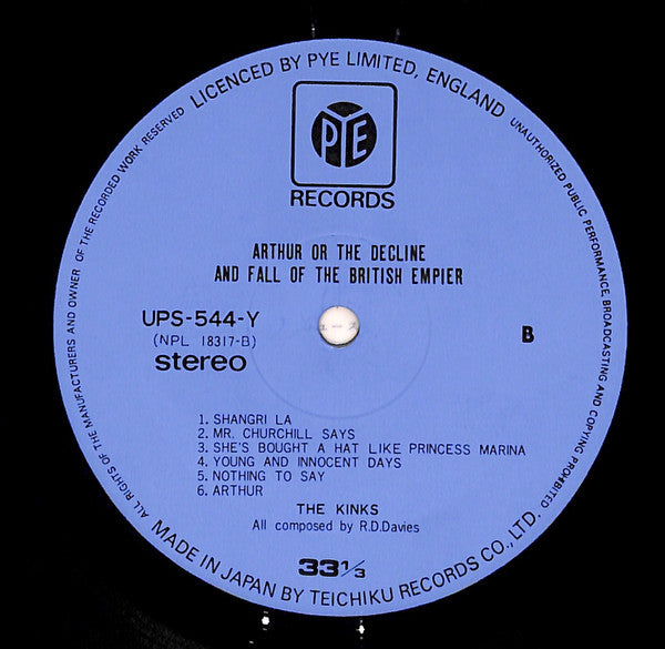 The Kinks - Arthur Or The Decline And Fall Of The British Empire (Vinyl, LP, Stereo, Album) Very Good Plus (VG+) / Very Good (VG)