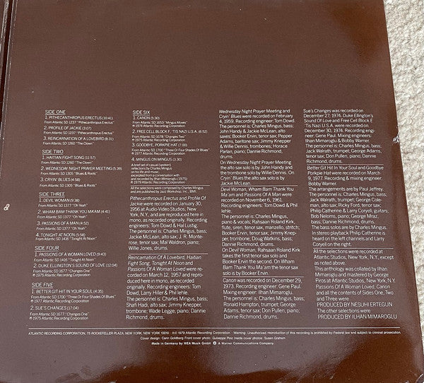 Charles Mingus - Passion Of A Man (An Anthology Of His Atlantic Recordings) (3xVinyl, LP, Compilation, Stereo) Very Good Plus (VG+) / Good Plus (G+)
