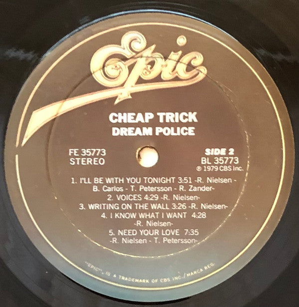 Cheap Trick - Dream Police (Vinyl, LP, Album, Stereo) Very Good Plus (VG+) / Very Good Plus (VG+)