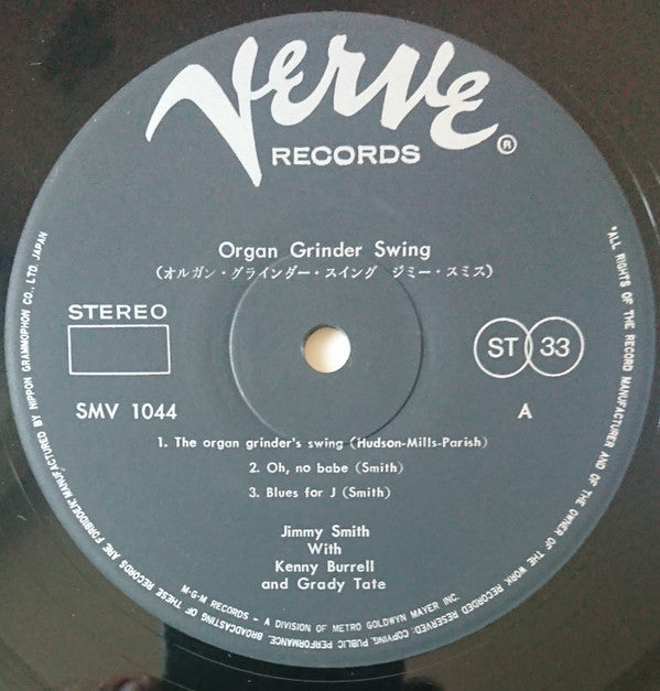 Jimmy Smith - Organ Grinder Swing (Vinyl, LP, Album, Stereo) Very Good Plus (VG+) / Very Good Plus (VG+)