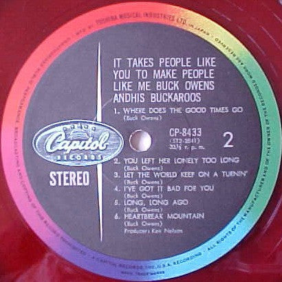 Buck Owens And His Buckaroos - It Takes People Like You To Make People Like Me (Vinyl, LP, Album, Stereo) Very Good (VG) / Good (G)