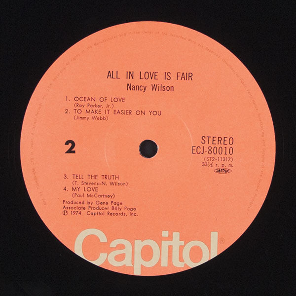 Nancy Wilson - All In Love Is Fair (Vinyl, LP, Album) Very Good Plus (VG+) / Very Good (VG)
