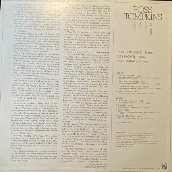 Ross Tompkins - Lost In The Stars (Vinyl, LP, Album) Very Good Plus (VG+) / Very Good (VG)