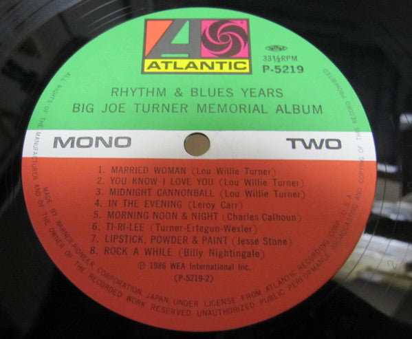 Big Joe Turner - Rhythm & Blues Years (2xVinyl, LP, Compilation, Mono) Near Mint (NM or M-) / Very Good Plus (VG+)