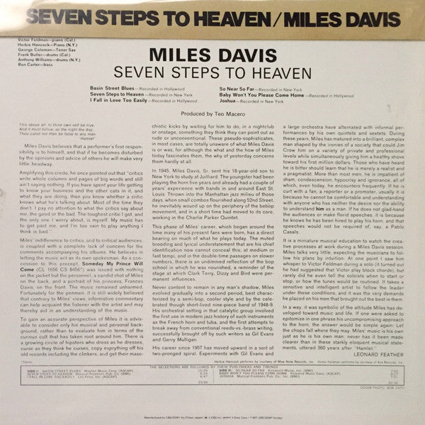 Miles Davis - Seven Steps To Heaven (Vinyl, LP, Album, Reissue, Stereo) Very Good Plus (VG+) / Very Good (VG)