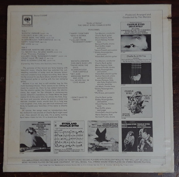 Charlie Byrd - The Great Byrd (Vinyl, LP, Album, Reissue) Very Good Plus (VG+) / Good Plus (G+)