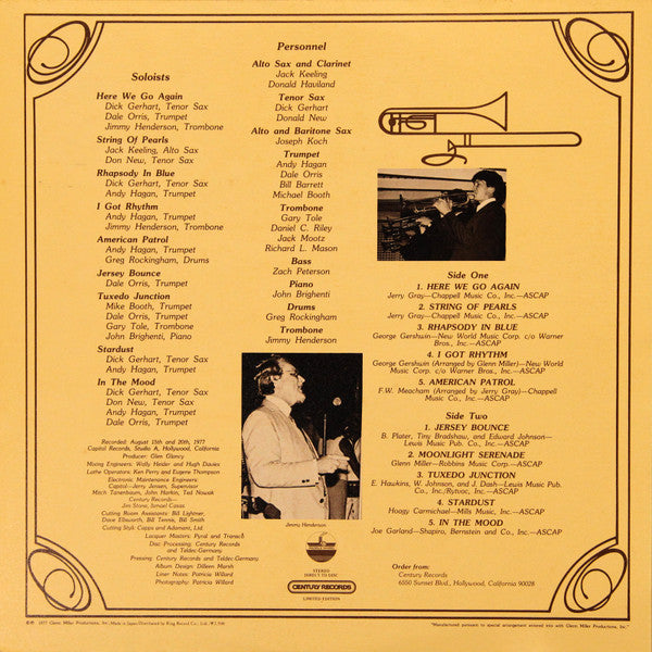 The Glenn Miller Orchestra - The Direct Disc Sound Of The Glenn Miller Orchestra (Vinyl, LP, Limited Edition, Stereo) Very Good Plus (VG+) / Very Good Plus (VG+)