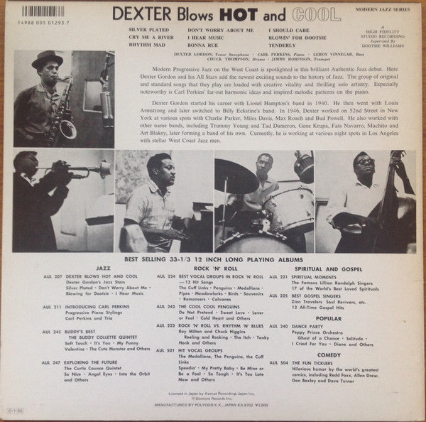 Dexter Gordon - Dexter Blows Hot And Cool (Vinyl, LP, Album, Reissue, Mono) Very Good (VG) / Very Good (VG)