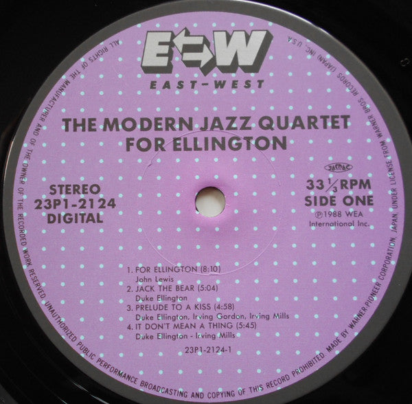 The Modern Jazz Quartet - For Ellington (Vinyl, LP, Album) Very Good Plus (VG+) / Very Good Plus (VG+)