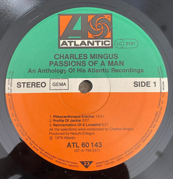 Charles Mingus - Passion Of A Man (An Anthology Of His Atlantic Recordings) (3xVinyl, LP, Compilation, Stereo) Very Good Plus (VG+) / Good Plus (G+)