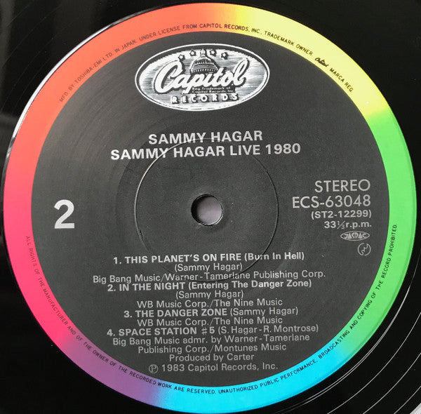 Sammy Hagar - Live - 1980 (Vinyl, LP, Album) Very Good Plus (VG+) / Very Good (VG)