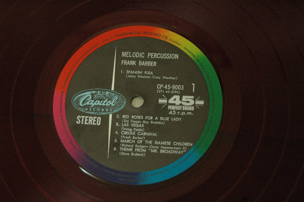 Frank Barber - Melodic Percussion (Vinyl, LP, 45 RPM, Album, Stereo) Very Good Plus (VG+) / Very Good (VG)