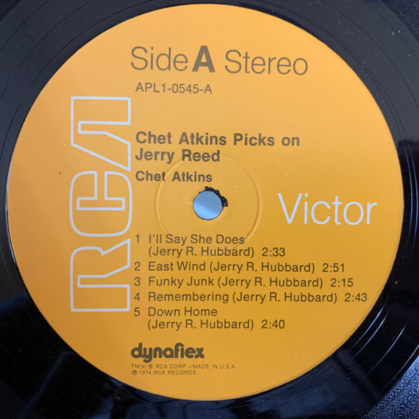 Chet Atkins - Picks On Jerry Reed (Vinyl, LP, Album) Very Good (VG) / Good Plus (G+)