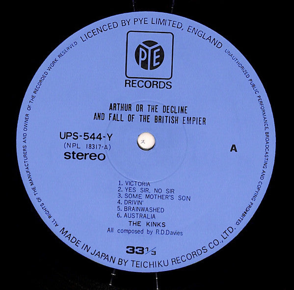 The Kinks - Arthur Or The Decline And Fall Of The British Empire (Vinyl, LP, Stereo, Album) Very Good Plus (VG+) / Very Good (VG)