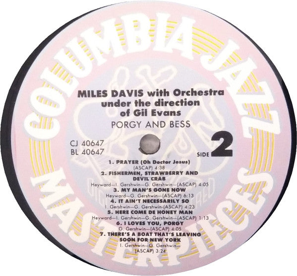 Miles Davis - Porgy And Bess (Vinyl, LP, Album, Limited Edition, Reissue, Remastered) Very Good (VG) / Very Good Plus (VG+)