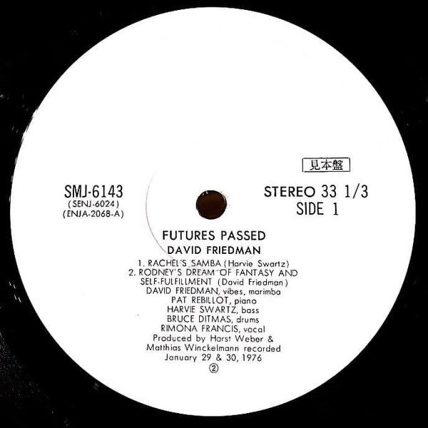 David Friedman - Futures Passed (Vinyl, LP, Album, Promo) Near Mint (NM or M-) / Very Good Plus (VG+)