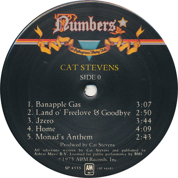Cat Stevens - Numbers (Vinyl, LP, Album, Club Edition, Stereo) Very Good (VG) / Good Plus (G+)