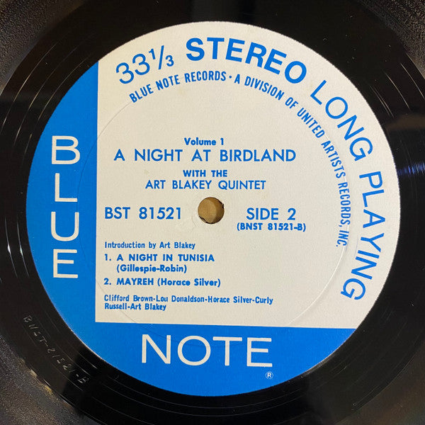 Art Blakey Quintet - A Night At Birdland Volume 1 (Vinyl, LP, Compilation, Reissue, Stereo) Very Good Plus (VG+) / Very Good (VG)