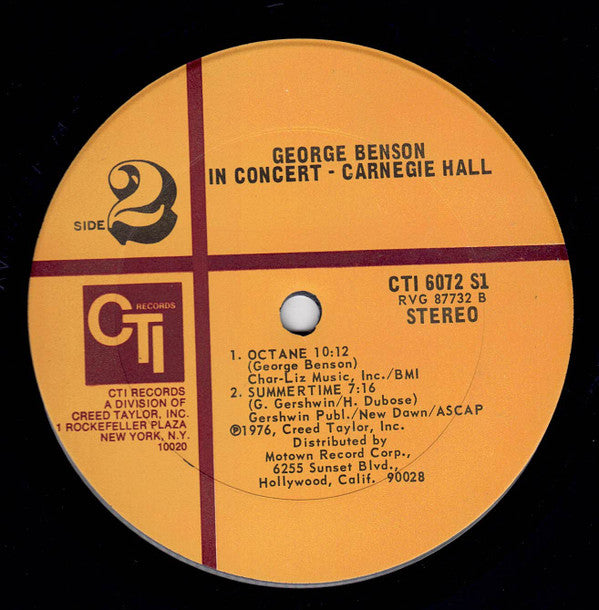 George Benson - In Concert - Carnegie Hall (Vinyl, LP, Album) Very Good Plus (VG+) / Very Good Plus (VG+)