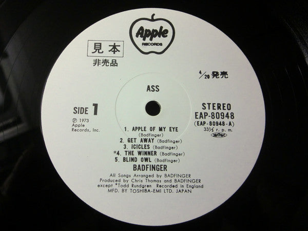 Badfinger - Ass (Vinyl, LP, Album, Promo) Very Good Plus (VG+) / Very Good Plus (VG+)