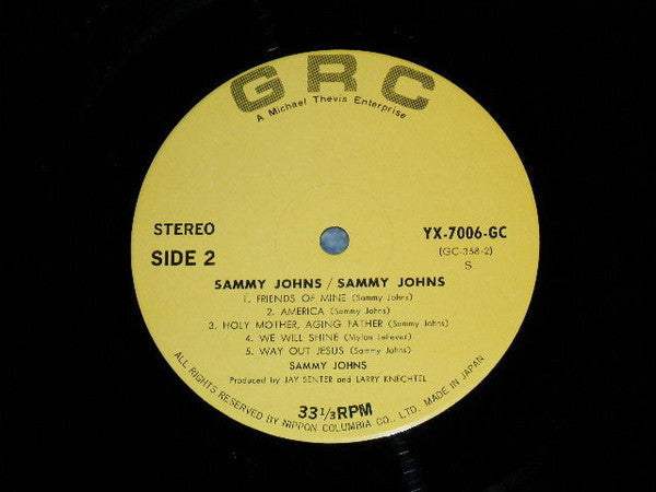 Sammy Johns - Sammy Johns (Vinyl, LP, Album) Very Good Plus (VG+) / Good Plus (G+)