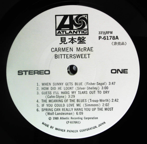 Carmen McRae - Bittersweet (Vinyl, LP, Album, Promo, Stereo) Very Good Plus (VG+) / Very Good (VG)