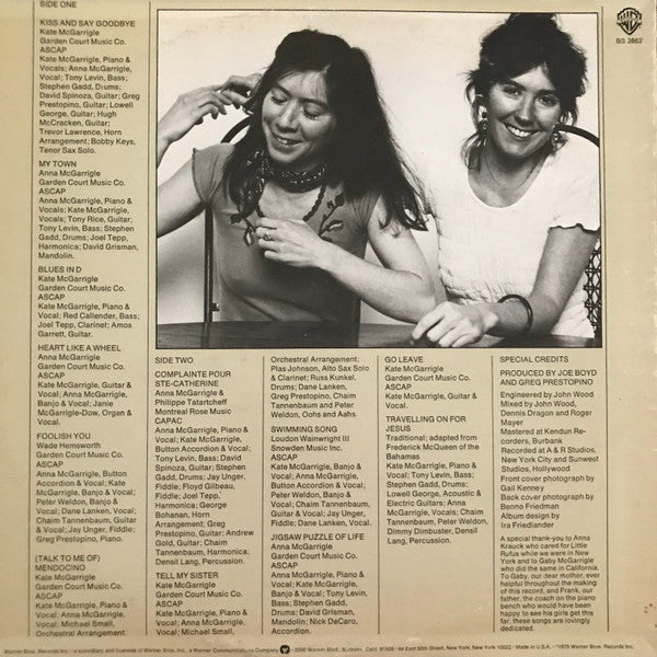 Kate & Anna McGarrigle - Kate & Anna McGarrigle (Vinyl, LP, Album) Good Plus (G+) / Very Good (VG)