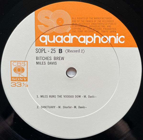 Miles Davis - Bitches Brew (Directions In Music By Miles Davis) (2xVinyl, LP, Album, Reissue, Quadraphonic) Near Mint (NM or M-) / Very Good Plus (VG+)