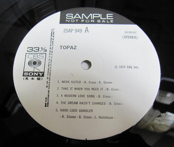 Topaz (15) - Topaz (Vinyl, LP, Album, Promo, Stereo) Very Good Plus (VG+) / Very Good (VG)