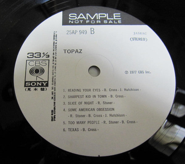 Topaz (15) - Topaz (Vinyl, LP, Album, Promo, Stereo) Very Good Plus (VG+) / Very Good (VG)