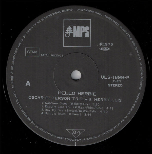 The Oscar Peterson Trio - Hello Herbie (Vinyl, LP, Album, Limited E...