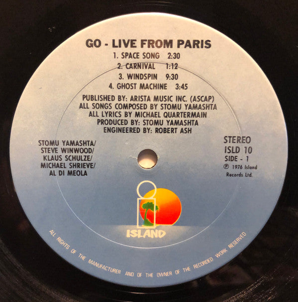 Stomu Yamashta's Go - Go Live From Paris (2xVinyl, LP, Album) Very Good (VG) / Good Plus (G+)