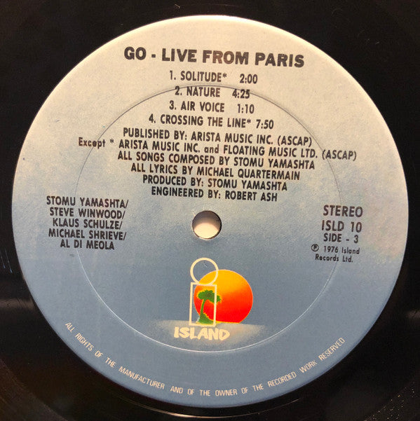 Stomu Yamashta's Go - Go Live From Paris (2xVinyl, LP, Album) Very Good (VG) / Good Plus (G+)