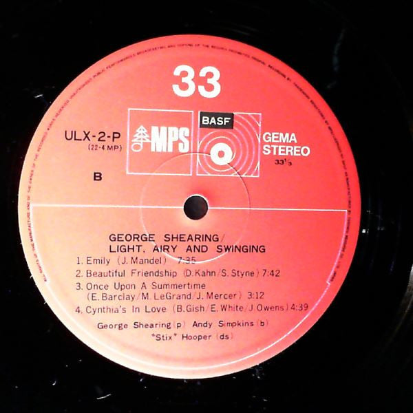 George Shearing - Light - Airy & Swinging (Vinyl, LP, Album, Stereo)