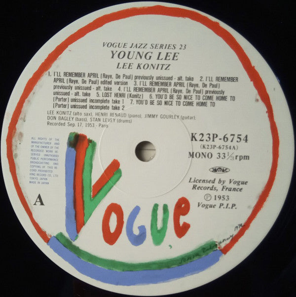 Lee Konitz - Young Lee (Vinyl, LP, Album, Mono)