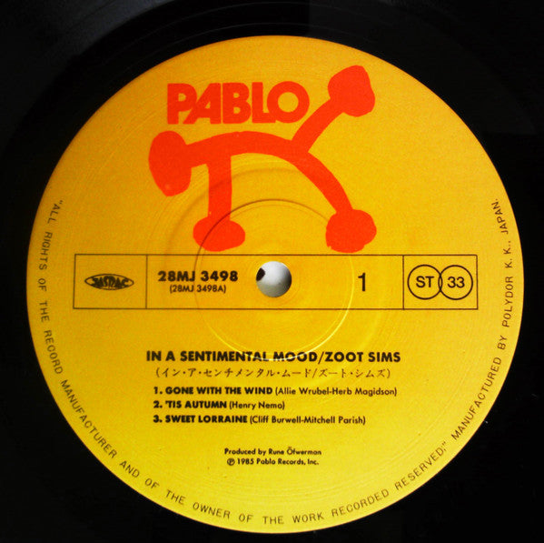 Zoot Sims - In A Sentimental Mood (Vinyl, LP, Album) Very Good Plus (VG+) / Very Good Plus (VG+)