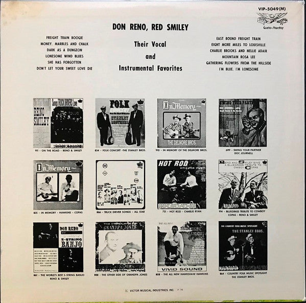 Reno And Smiley - Country Songs (Their Vocal And Instrumental Favorites) (Vinyl, LP, Album, Reissue, Mono) Near Mint (NM or M-) / Very Good Plus (VG+)