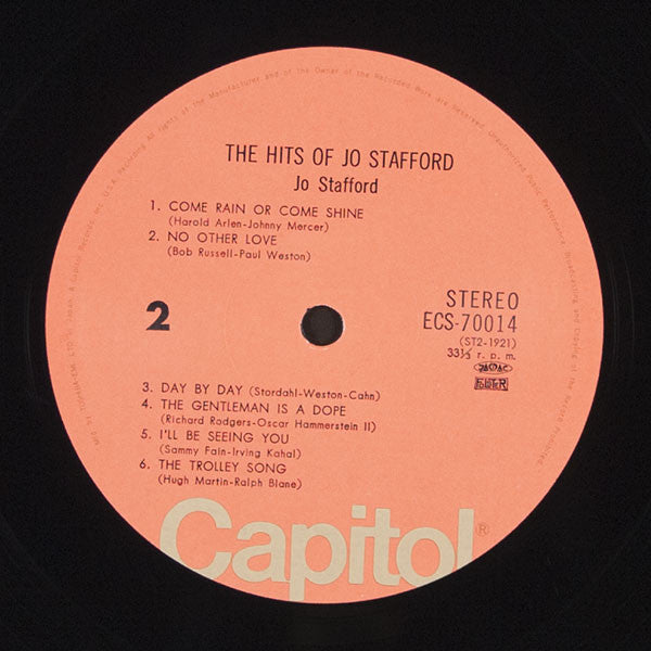Jo Stafford - The Hits Of Jo Stafford (Vinyl, LP, Album, Reissue, Mono) Very Good Plus (VG+) / Very Good (VG)